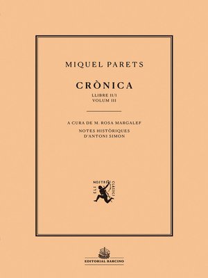 cover image of Crònica. Volum III